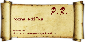 Pozna Réka névjegykártya